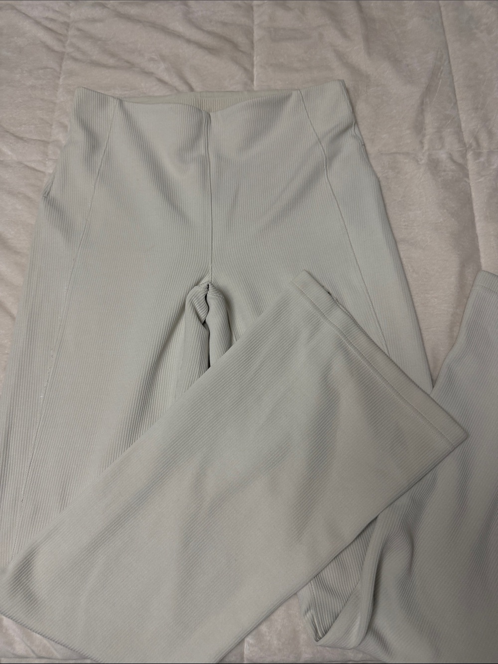 Women's lululemon  Wide-Leg Ribbed Pants in cream color